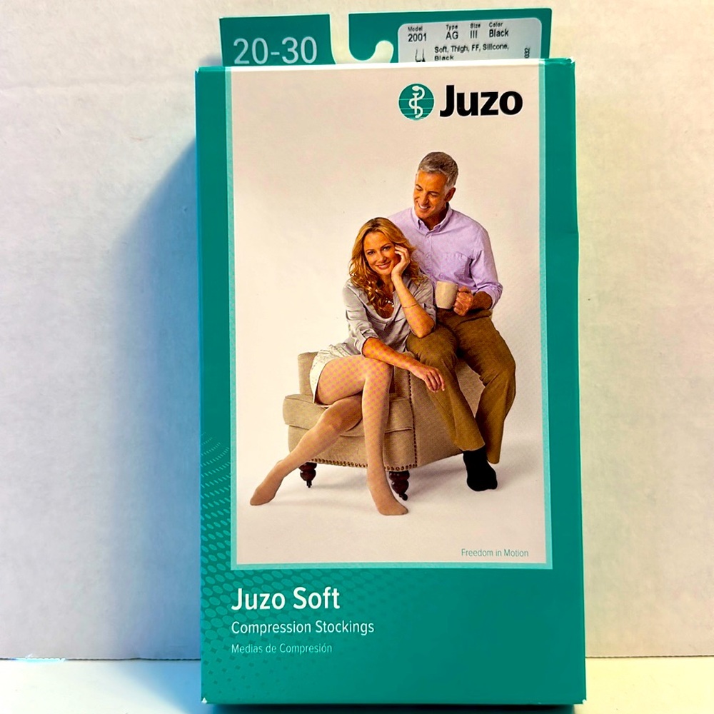 Juzo, NIB Soft Compression Thigh-HighStockings 20-30 mmHg. 2001AGFFSB10III Black